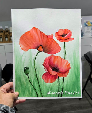 Explore the Art of the Poppy with Professional Artist Alice Melo..... Saturday October 24th 9:30 am - 12 noon