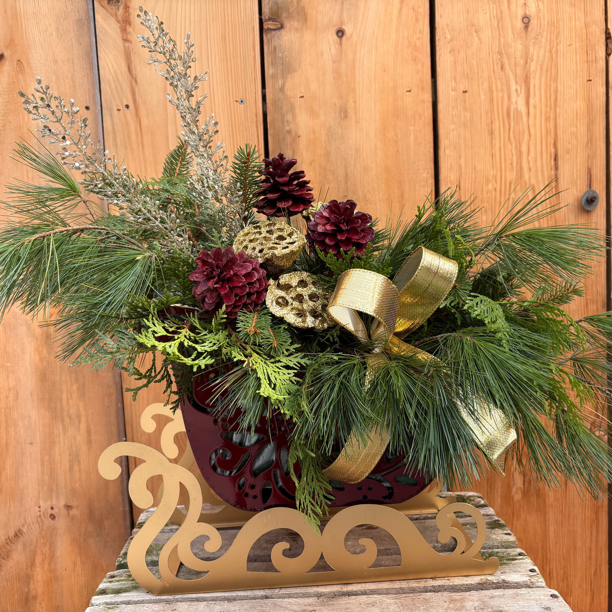 Gilded Glam Santa Sleigh