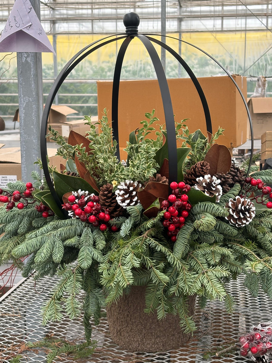 Winter Orb Urn Arrangement Workshop NEW !!  Sat. Nov 22nd  10 am - 11:30 am
